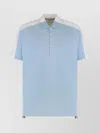 Thom Browne Short-sleeved Polo Featuring Side Slits In Blue