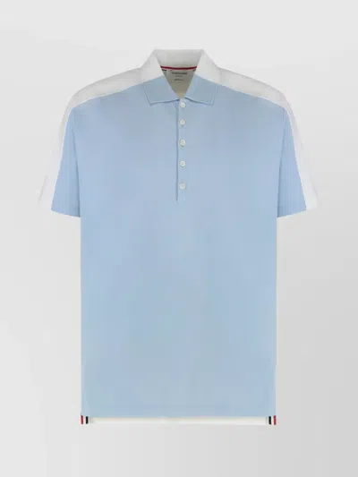THOM BROWNE SHORT-SLEEVED POLO FEATURING SIDE SLITS