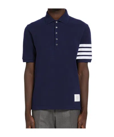Thom Browne Short-sleeved Polo Shirt In Blue