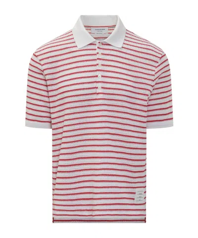 Thom Browne Short-sleeved Polo Shirt In 600 Red