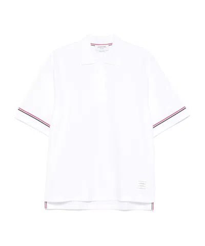 Thom Browne Short-sleeved Polo Shirt In White