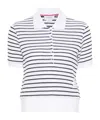 Thom Browne Striped Textured-knit Polo Shirt In Blue