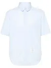 Thom Browne Cotton Shirt With Chest Pocket And Collar In Blue