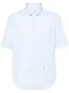 Thom Browne Cotton Shirt With Chest Pocket And Collar In Blue