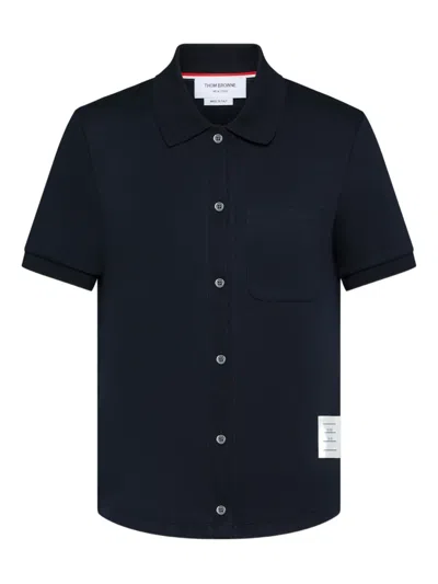 Thom Browne Short-sleeved Shirt In Blue