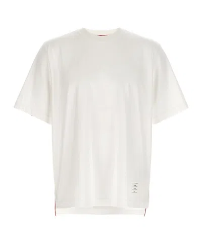 THOM BROWNE THOM BROWNE STRIPE DETAILED CREWNECK T-SHIRT