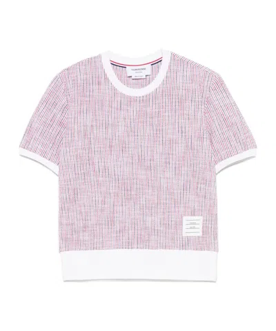 Thom Browne Women's Rwb Cotton T-shirt | Size 44 | Fjs206a In Multicolour