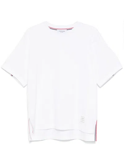 Thom Browne Oversized T-shirt With Rwb Knit Trim In White