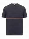 Thom Browne Short-sleeved T-shirt With Horizontal Stripe Detail In Gray
