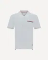 Thom Browne Cotton Polo Shirt With Ribbed Collar And Side Slits
