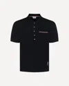 Thom Browne Navy Blue Cotton Polo Shirt