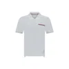 Thom Browne Cotton Polo Shirt With Ribbed Collar And Side Slits