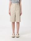 Thom Browne Khaki High-waisted Bermuda Shorts In Beige