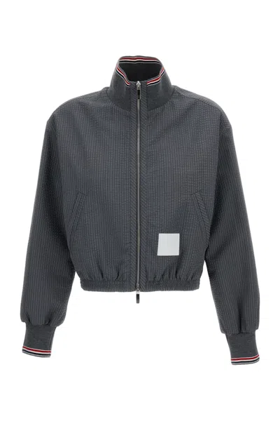 Thom Browne Short Wool Jacket In Gray