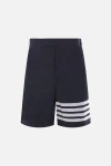 Thom Browne Cotton Loopback Knit Engineered 4-bar Sweat Shorts Navy In Blue