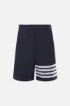 Thom Browne Cotton Loopback Knit Engineered 4-bar Sweat Shorts Navy In Blue