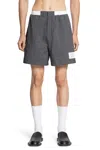 Thom Browne Bermuda Shorts With Button Detail And Elastic Waistband In Gray