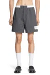 Thom Browne Bermuda Shorts With Button Detail And Elastic Waistband In Gray