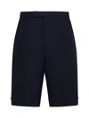 Thom Browne High-rise Backstrap Shorts In Blue