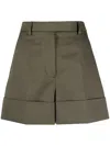 Thom Browne Tailored Cotton Shorts In Dk Green