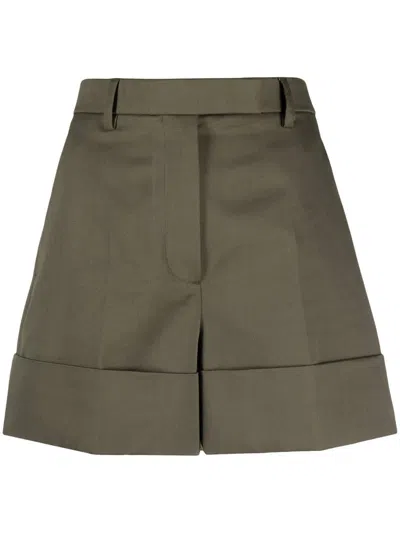 Thom Browne Tailored Cotton Shorts In Dk Green