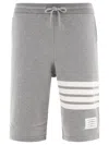Thom Browne Engineered 4 Bar Detail Grey Sweat Shorts In Gray