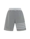 Thom Browne Gray Polyamide Bermuda Shorts In Lt Grey