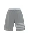 Thom Browne Gray Polyamide Bermuda Shorts In Lt Grey