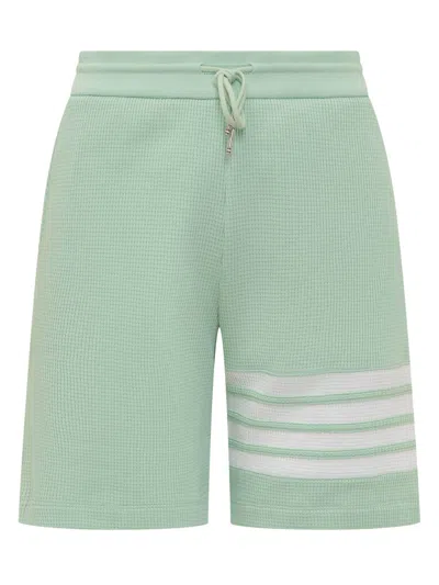 Thom Browne Shorts With Logo In Lt Green