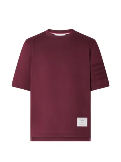 Thom Browne Burgundy Jersey Ottoman 4-bar T-shirt
