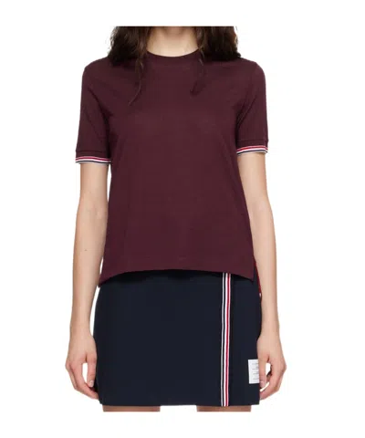 Thom Browne Short-sleeved T-shirt In Burgundy