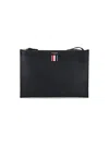Thom Browne Black Leather Rwb Crossbody Bag In Black
