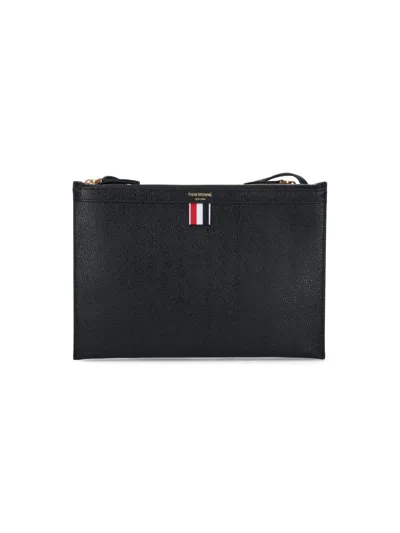 Thom Browne Shoulder Strap Pouch In Black  