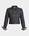 Thom Browne Japanese Selvedge Denim Jacket Puffer Jackets Blue In Blue
