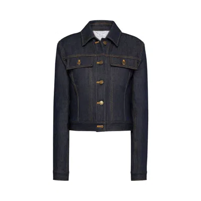 Pre-owned Thom Browne Shrunken Fit Denim Jacket In Japanese Selvedge Denim 'navy' | Blue | Women's Size 40