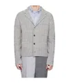 Thom Browne Gray Tweed Jacquard 4-bar Jacket In Gray