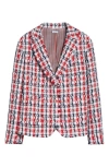 Thom Browne Gingham-check Tweed Jacket In Red