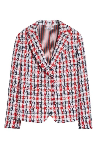 THOM BROWNE THOM BROWNE SHRUNKEN SEMI SEMICONSTRUCTED BOUCLÉ TWEED SPORT COAT