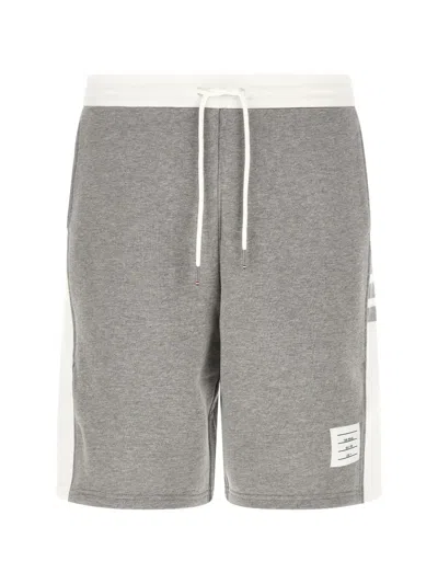 Thom Browne Side-inserts Track Shorts In Gray