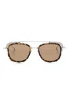 Thom Browne Square-frame Metal Sunglasses Sunglasses Brown Size 49 Metal In 银色