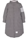 Thom Browne Grey Side-stripe-detail Padded Coat In 灰色