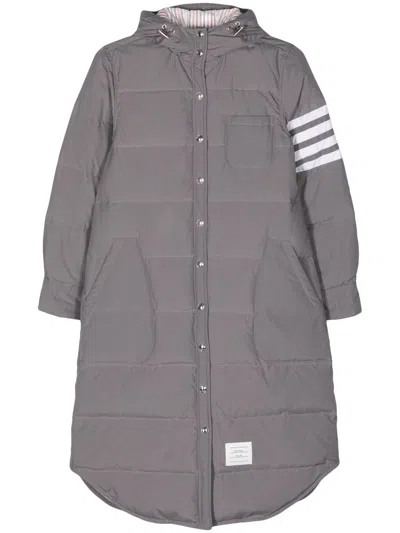 THOM BROWNE SIDE-STRIPE-DETAIL PADDED COAT