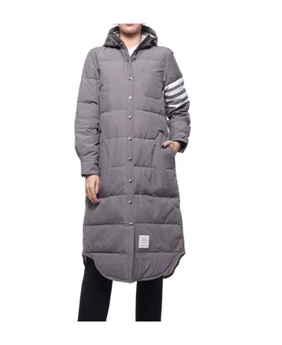 Thom Browne Side-stripe-detail Padded Coat In Gray