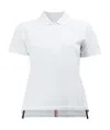 Thom Browne White Short Sleeve And Front Buttoning Polo In White