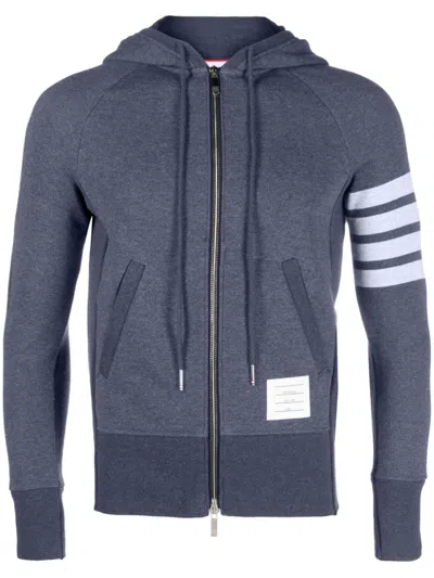 Thom Browne Hoodie Mit Logo-streifen In Grey