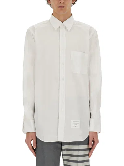Thom Browne Signature Grosgrain Placket Shirt In White