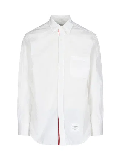 Thom Browne Signature Grosgrain Placket Shirt In Blanco