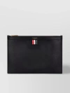 Thom Browne Signature Loop Tab Pebbled Clutch In Black
