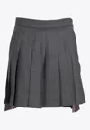 Thom Browne Signature Loopback Mini Pleated Skirt In Green