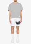 Thom Browne Signature Loopback Oversized T-shirt In Gray
